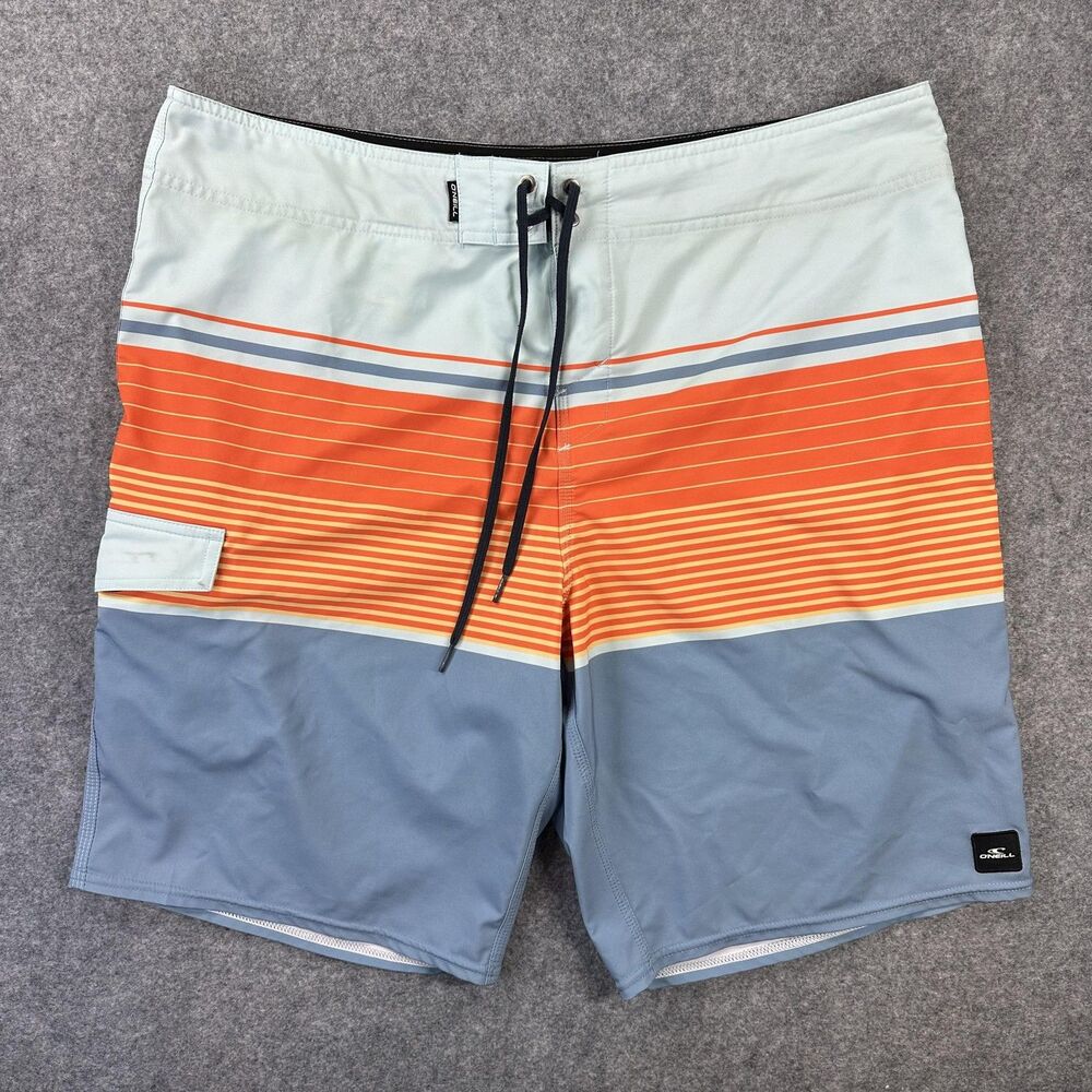 O'Neill Board Shorts Mens 38 Multicolor Stripe Hyperdry Stretch Surf Swim Trunks